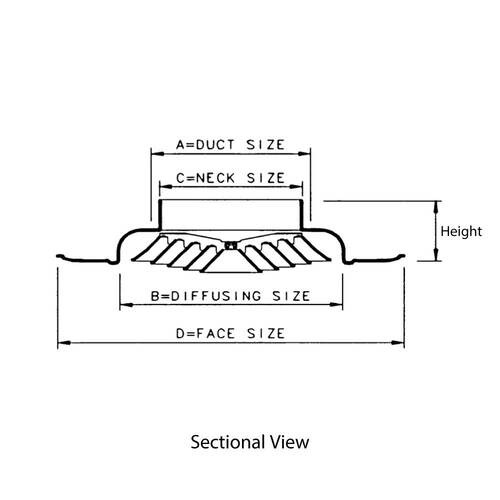 CAC Square Face Plate Round Ceilling Diffuser - Image 3